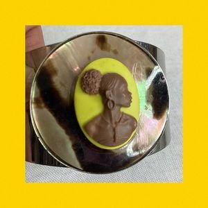 Brown and Yellow Cameo Bracelet